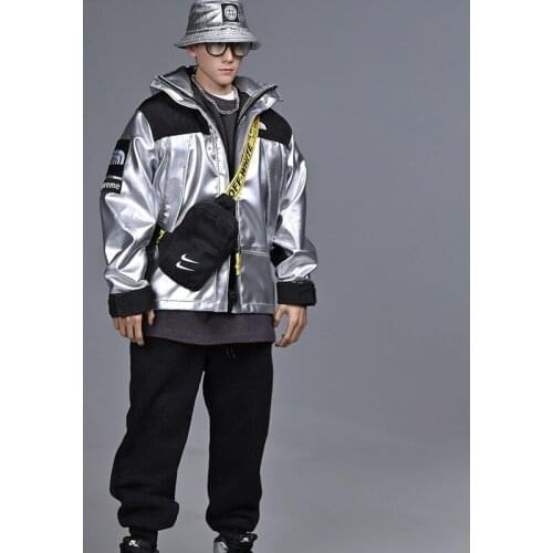 1/6 Scale Soldiers Trendy Jackets Arm Embroidery Marked Metal Silver Jacket Jacket 12 Inch Movable Doll Model Accessories