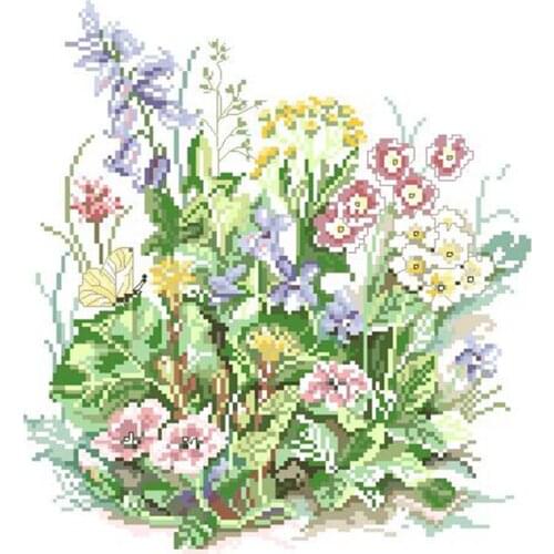 Beautiful flowers cross stitch kit printed cloth 11CT 14CT 18CT Chinese hand embroidery