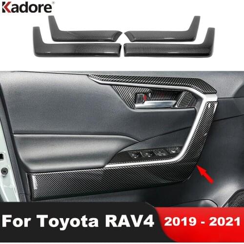 For Toyota RAV4 RAV 4 2019 2020 2021 ABS Red Inner Door Armrest Panel Cover Trim Decoration Strip Car Interior Accessories 4pcs
