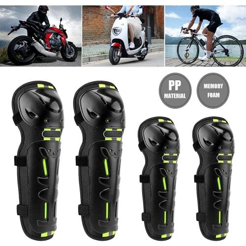 4pcs/set Bicycle Cycling Knee Pads Elbow Protector Ice Roller Skating Protective Gear Racing Motorcycle Driving Guard