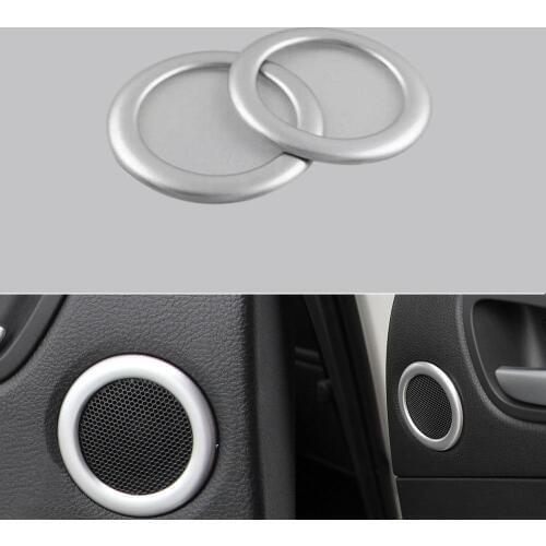 BBQ@FUKA New Car Accessories Inner Rear Door Audio Speaker Sound Cover Trim For Ford Escape Kuga 2017 ABS Matte Sliver Styling