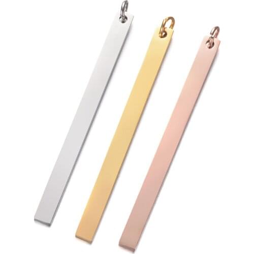 3pcs/lot 100% Stainless Steel Strip Pendant for Making Necklace Jewelry