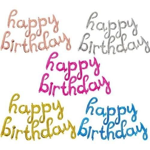 18 Inch Happy Birthday Balloon Hand write Happy Birthday Letters Mylar Balloon Party Decor Banner Party Decor Kids