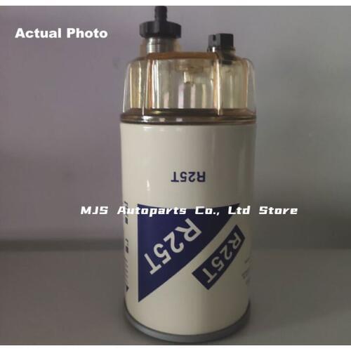 R25T Spin-on Fuel Water Filter Separator Element With Clean Cup 10 Micron Fuel Filter Replaces 245R 20386081 2044633 FS19778