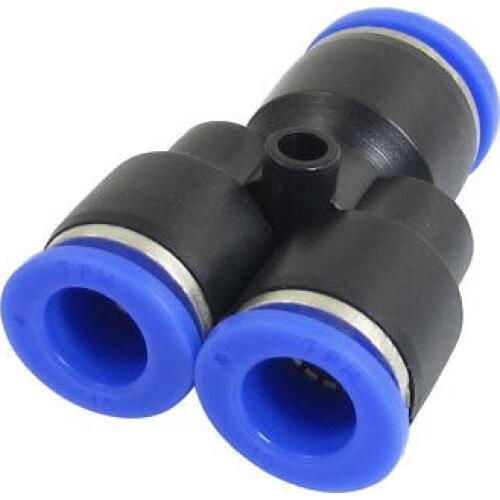 Y Union Quick Connector Pneumatic One Touch Fitting 12mm to 10mm 2pcs