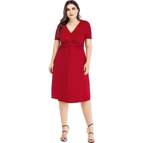 Zipper Back Pleat Empire Prom Dress V-Neck Elegant Simple A-Line Short Sleeves Burgundy Knee-Length Formal Gowns For Women D900