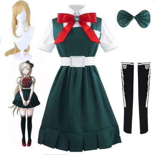 Anime Danganronpa 2 Despair Sonia Nevermind Cosplay Dress Woman Party Halloween Costume JK School Uniform And Wig