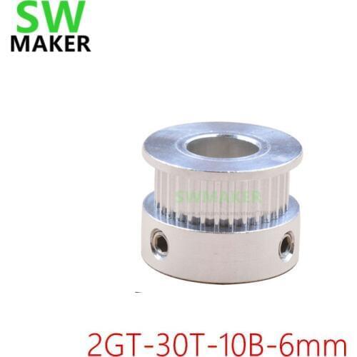 GT2 30 tooth Timing Pulley Aluminum 2GT 30teeth Bore 10mm Width 6mm Synchronous Wheel Gear with Screw Teeth 3D Printer Parts