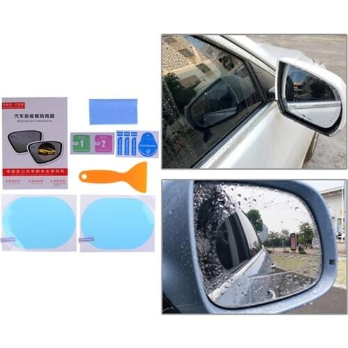 1set Transparent Car ReversingAnti Fog Rainproof Rearview Mirror Protective Film Sticker Waterproof