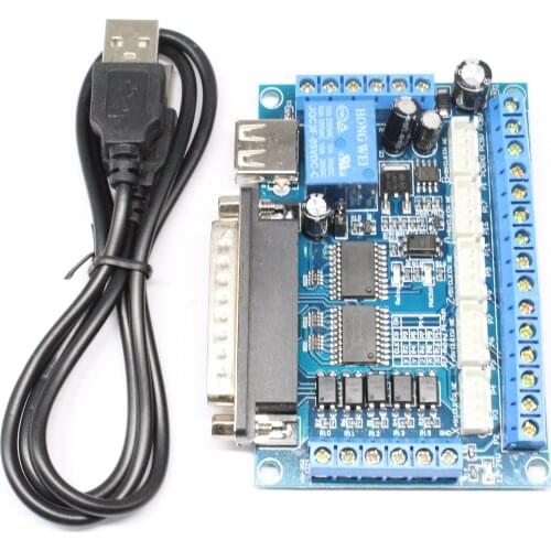 1pcs 5 Axis CNC Breakout Board Interface with USB Cable For Stepper Motor Driver MACH3 CNC Board Parallel Port Control