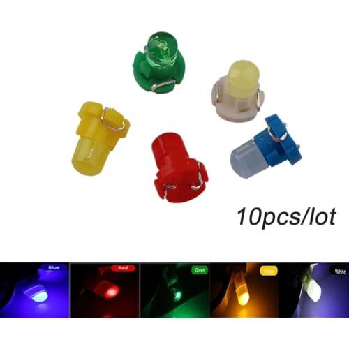 10PCS Interior Light T3 Wedge LED Auto Instrument Bulbs 12V Automobiles Car Styling Green Blue Red Yellow White