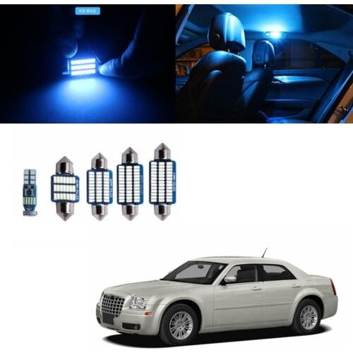 17Pcs Canbus T10 White LED Lights Bulbs Interior Kit Map Dome Trunk License Plate Light Fit for Chrysler 300 300C 300M 2005-2010