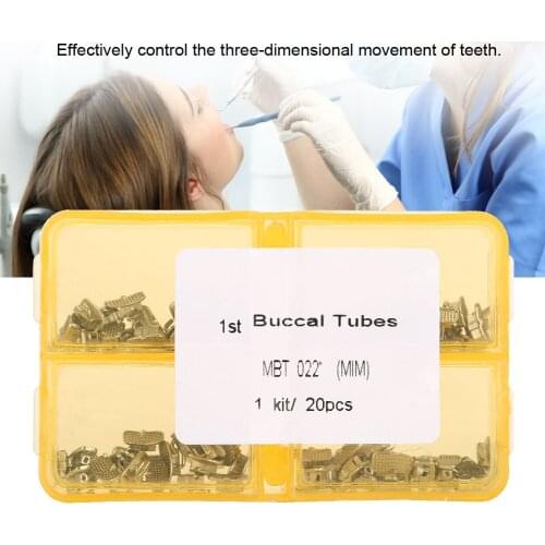 20Set/Bag Dental Orthodontic Tube Stainless Steel 1st Molar Roth Single Buccal Tube Smooth Surface Does Not Damage Oral Mucosa