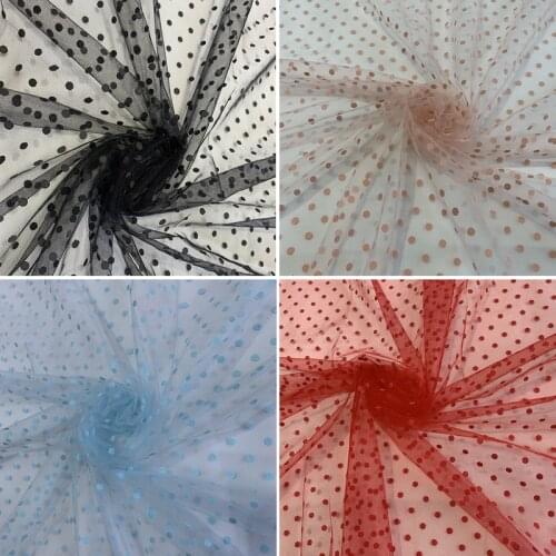 5Yards Colorful Printed Polka Dots Mesh Tulle Fabric DIY Girls Skirts Bridal Dress Wedding Decoration Puff Skirt Net Fabric