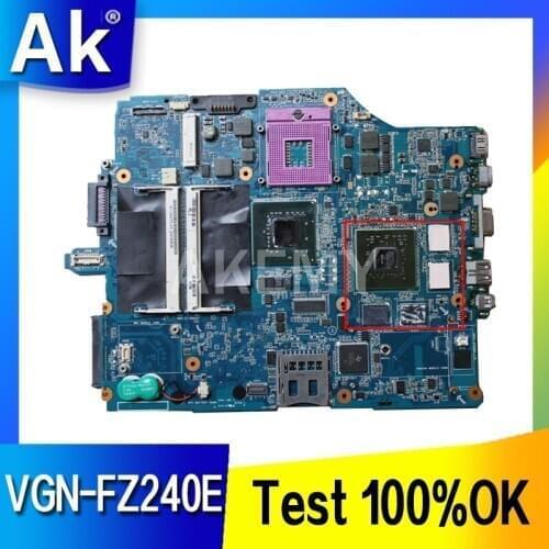 Akemy For Sony Vaio VGN-FZ240E VGN-FZ Laptop Motherboard DDR2 Free CPU A1369752B MBX-165 1P-0076500-8010 Main board