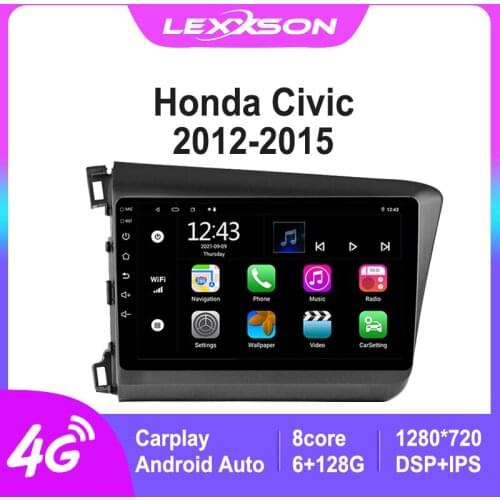 DSP Android 10.0 Car Radio Multimedia for Honda Civic 2013 2014 2015 IPS Screen 2G+16G RDS FM GPS Navigation Mirror Link Stereo