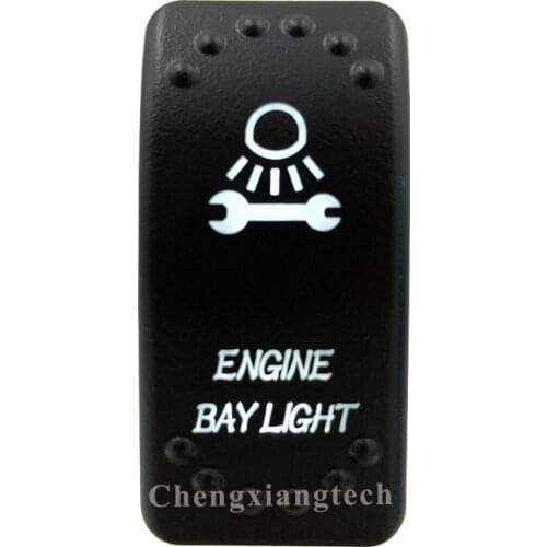 Car Boat SUV UTV RV Truck-White Led -5 Pins-On Off- Laser Etched-Engine Bay Light-Rocker Switch-12v 24v-Overload Protection-IP66