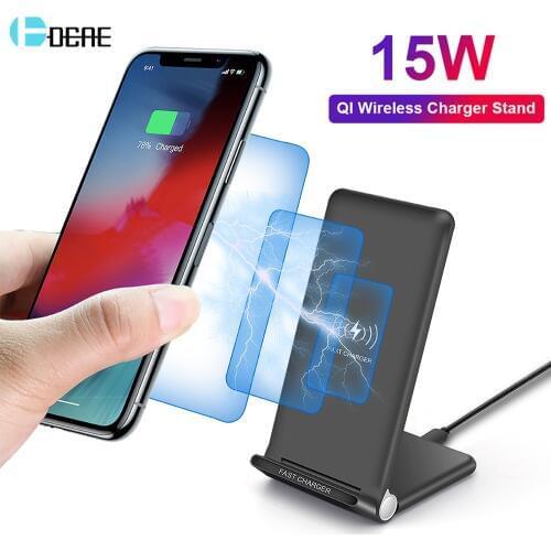DCAE Qi Wireless Charger Stand for iPhone 11 Pro X XS 8 XR Airpods Samsung S9 S10 S8 Note 9 15W USB C Fast Charging Dock Station