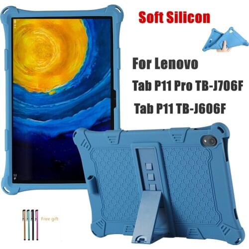 Case for Lenovo Tab P11 Pro TB-J706F 11.5 Inch Soft Silicon Tablet Cover Case for Lenovo Tab P11 TB-J606F Stand Protect Shell