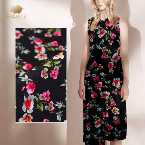 Digital inkjet silk georgette fabric summer thin Chinese silk fabric perspective scarf dress shirt silk tulle fabric cloth