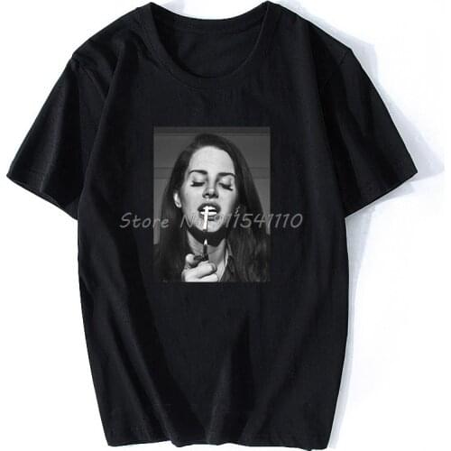 Aesthetic Lana Del Rey Sexy Cool Print Casual Funny Shirt White Top Tee High Quality O-Neck Summer Plus Size Harajuku T Shirt