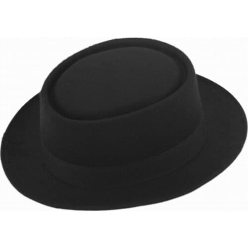 2015 Fashion Unisex Felt Pork Pie Men curled edg cap European American flat caps circular top hats Fedoras chapeu fedora hat