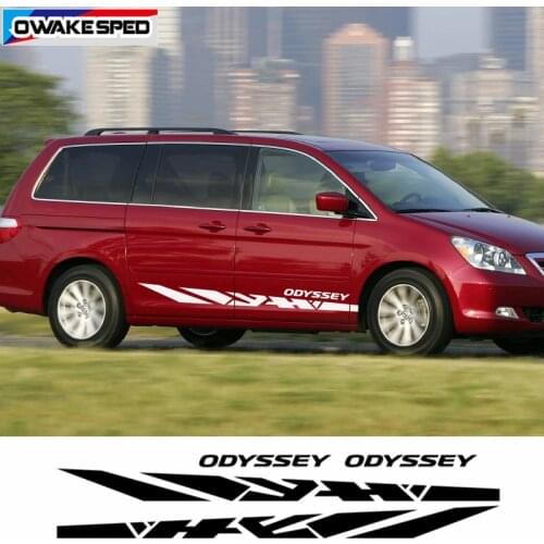 Racing Sport Stripes Car Body Decor Stickers For-Honda Odyssey Auto Door Both Side DIY Vinyl Decals Exterior Accessories