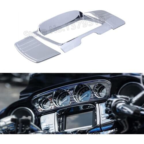 Chrome Motorcycle Tri Line Stereo Trim Cover for Harley Electra Touring Street Glide Ultra 2014-2018