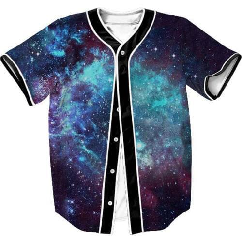 3D Baseball Shirt Men 2021 Space Galaxy Print Men T Shirts Casual Male T-shirt Baseball Jersey Harajuku Hip Hop Tee Shirt Homme