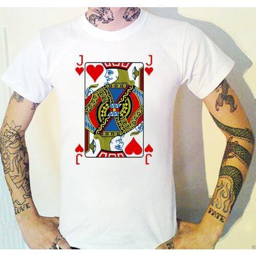 Men 2019 Brand Clothing Casual Male T Shirt Jack of Hearts T-Shirt. Playing Card Casino Poker Blackjack Alice Knave T Shirts