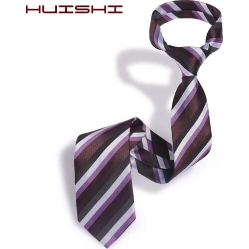 HUISHI Brand Cravate Men Ties 2020 New Wedding Necktie 8cm Stripe Neckties White Green Blue Stripe Tie For Men Gravata Gift
