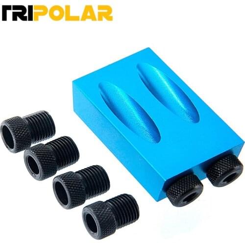 Pocket Hole Jig Kit 6/8/10mm Drive Adapter for Woodworking Angle Drilling Holes Guide Dowel Jig Wood Tools With PH2 Screwdrivers