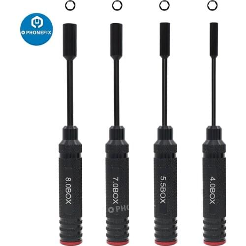 4pcs Hex Driver Set Hexagonal Head Nut Drivers 4.0/5.5/7.0/8.0mm Socket Screwdrivers for RC Quadcopter Helicopter FPV Drone Cars
