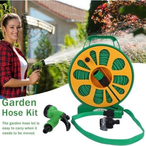 Garden Hose Kit Expandable Watering Hose with 7 Spray Nozzle for Washing Watering