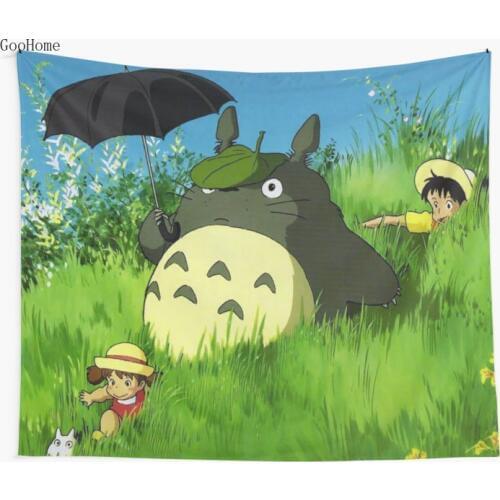 Ghibli Totoro Wall Tapestry Beach Towel Polyester Blanket Yoga Shawl Mat