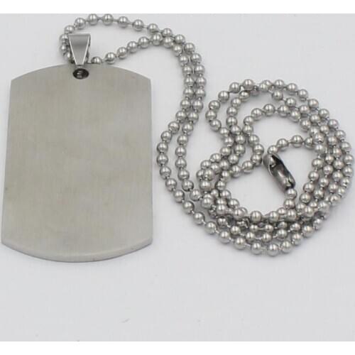 60cm chain stainless steel titanium army Military card pendant necklaces women party club wear acrylic alloy nickel free fj729