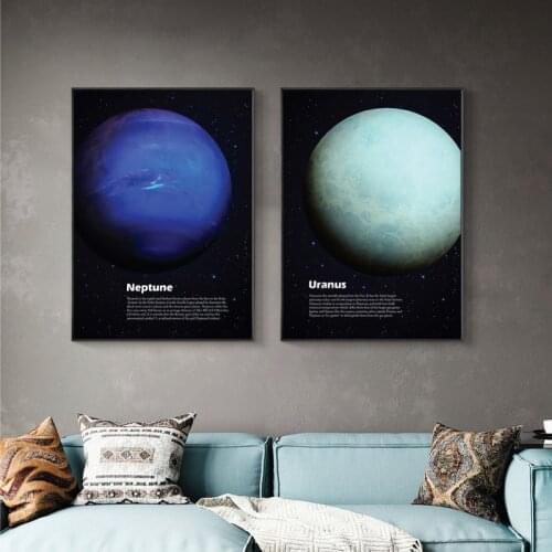 Planet space earth moon venus sun saturn canvas painting posters and prints wall art modern image for living room home decor