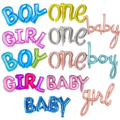 Uppercase and Lowercase Letters Hello Party Boy Girl One Shape Aluminum Film Balloon Party Welcome Decoration Birthday Baby Show