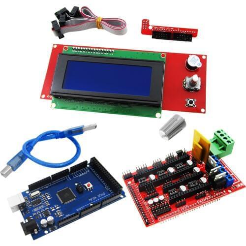 Mega 2560 R3 Mega2560 REV3 + 1pcs RAMPS 1.4 Controller +RAMPS 1.4 2004 LCD control 3D Printer kit Reprap MendelPrusa