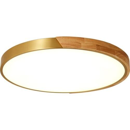 Modern ultra-thin LED ceiling lamp gold lamp surface installation living room bedroom remote control home decoration