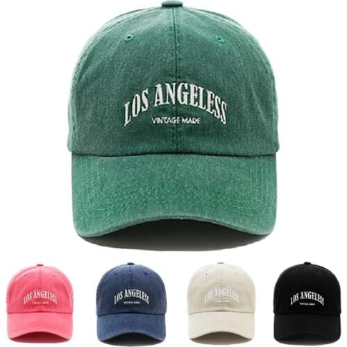 Mens Baseball Cap Womens Summer Caps Snapback Cap kpop Letter Embroidery Cotton Retro Washed Denim Cap Male Beach Headdress