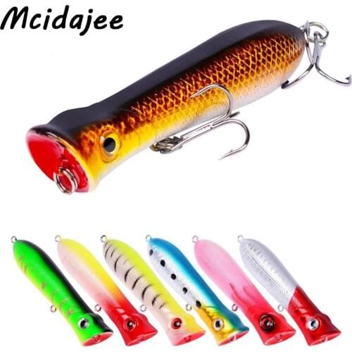 1PC Plastic Hard Popper Fishing Lures 10 Colors Bass Baits 12g 8.5cm Hard Lures Balancer Fishing Tackle Baits Crankbait Wobblers