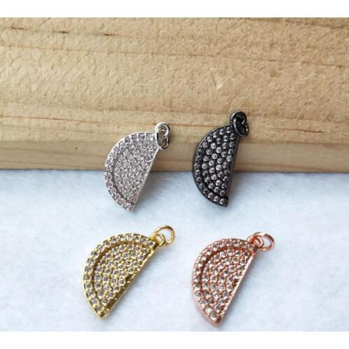 10 Pieces Tiny CZ crystal Charm Jewelry CZ zircon Stone Micro pave Pendant Finding DIY necklace for women PD943