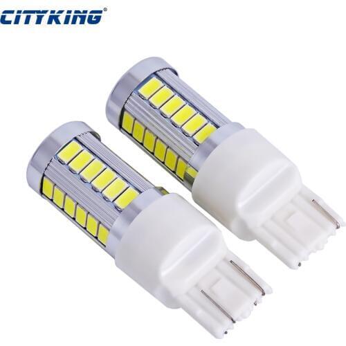 10 x 7443 7440 led WY21W W21/5W LED T20 33smd 5730 5630 Chip led Car Turn Signal Backup Parking lamp Reverse Brake White 12V