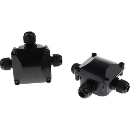 2 Pieces 3 Way IP68 Waterproof Electrical Cable Wire Connector Junction Box