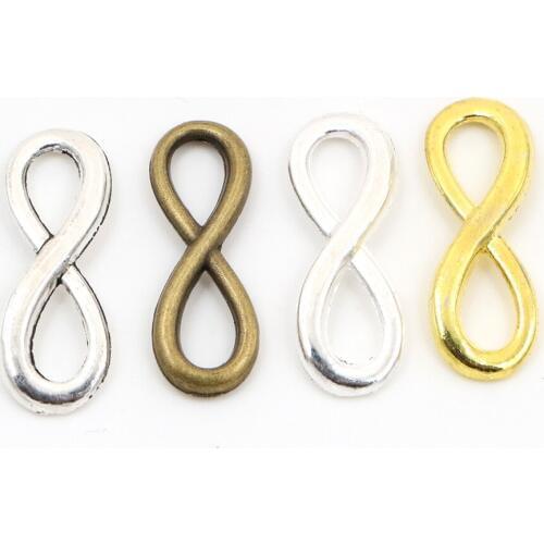 24x8mm 30pcs Bright Silver Plated Silver Plated /Bronze/Gold Colors 8 Infinite Handmade Charms Pendant:DIY for bracelet necklace
