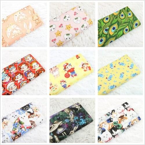45*110cm Cotton Fabric Cartoon Animal Star Printed Fabric Sewing Material Quilting Patchwork Needlework DIY Handmade Cloth Bag