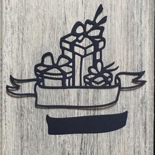 ArtScrap Gifts with banner Cutting Dies Stencils For Scrapbooking Decorative Craft Embossing Die Cuts | Art: 291