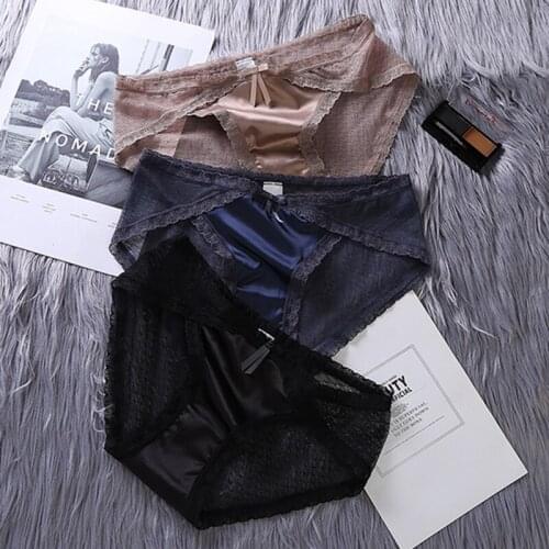 3Pcs/lot Seamless Women Panties Hollow Out Panties Underwear Comfort Lace Briefs Low Rise Female Panty Lady Soft Sexy Lingerie