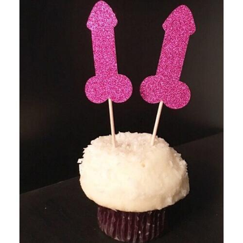 Glitter fushia arrows wedding cupcake Toppers bride baby shower birthday party cake decorations food picks supplies